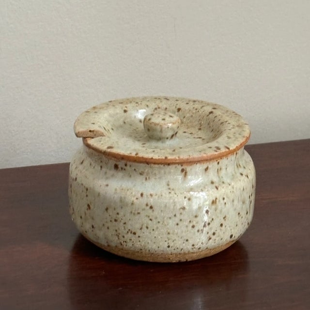 Vintage Studio Pottery Salt Cellar / Sugar Bowl For Sale In Baltimore - Image 6 of 12