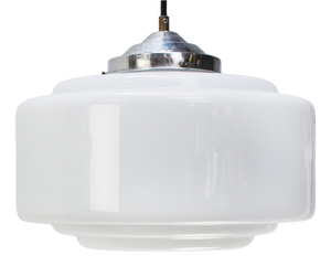 Vintage Art Deco White Opaline Glass Pendant Lamp from Philips
