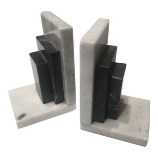 Vintage Marble Bookends a Pair For Sale