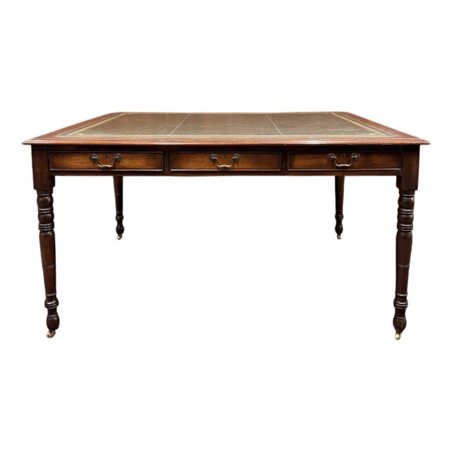 English Chesterfield Writing Desk in Oak For Sale