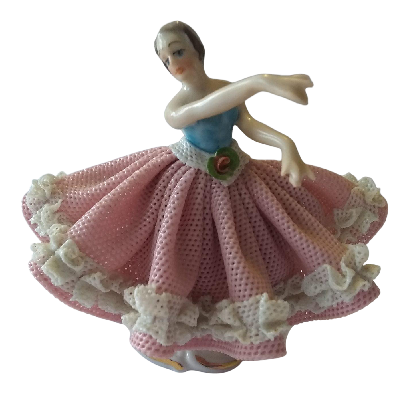 Vintage Germany Dresden Ballerina Figurine Art Collectibles Glass Art Vadel Com