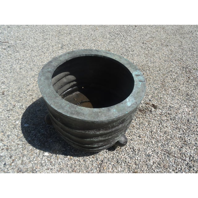 Metal Extra Large Vintage Chinese Bronze Jardiniere Planters For Sale - Image 7 of 7