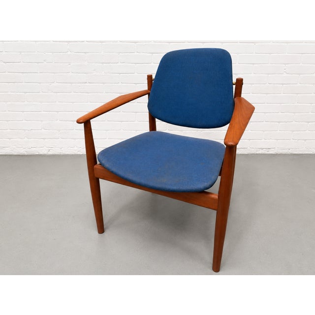 Mid Century Modern Danish Teak Model 203 Armchair + Ottoman by Arne Vodder for France & Daverkosen, C. 1960's For Sale - Image 10 of 17