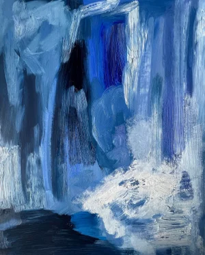 "No Matter Where You Go" by Monica Shulman Contemporary Abstract Oil Painting on Paper