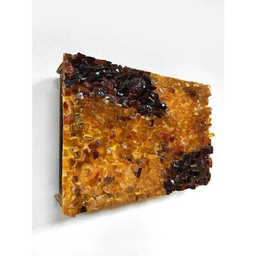 Vintage Amber Glass Wall Lamp, 1970s For Sale - Image 6 of 8