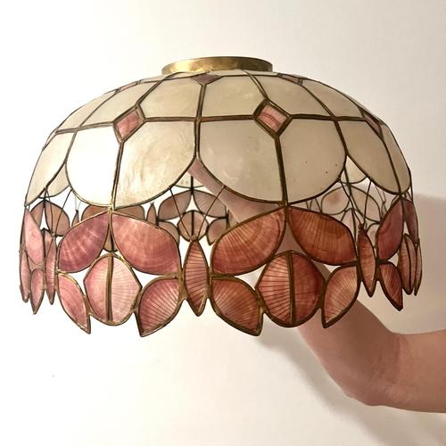 Vintage Capiz Lampshade with Butterfly Detailing For Sale - Image 5 of 13