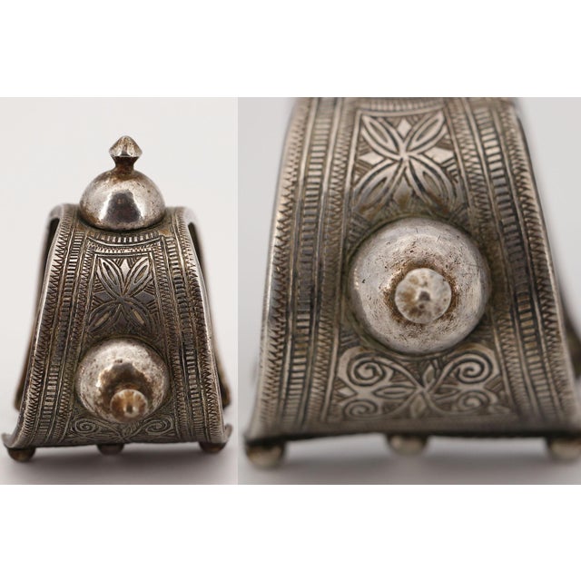 1900s Tribal Silver Cuff Bracelet, Berber, North Africa For Sale - Image 11 of 12