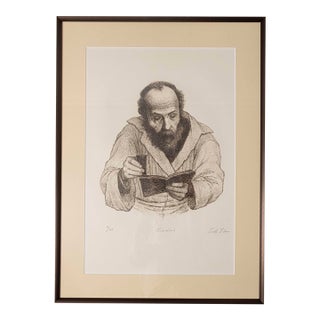 1975 Tully Filmus “Kiddush” Signed & Numbered Judaica Lithograph, Framed For Sale