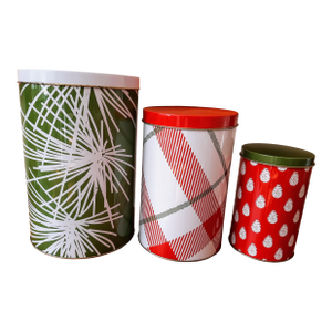 Vintage Holiday Christmas Tins Set 3
