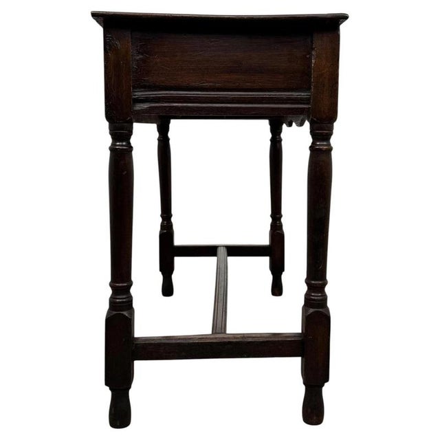 2000 - 2009 Antique English Oak Side Table, 1700s For Sale - Image 5 of 12