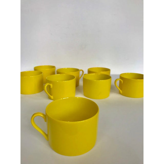 Yellow Vintage Fitz and Floyd, Inc. "Total Color" Yellow Coffee Cups - Set of 4 For Sale - Image 8 of 13