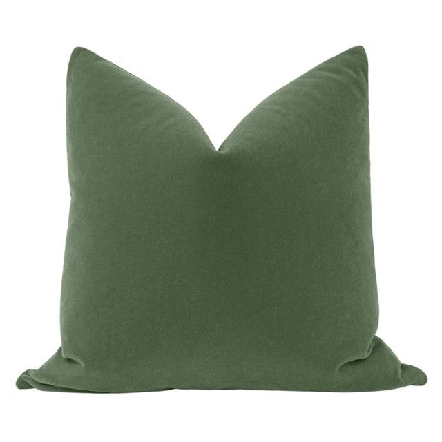 Pair of beautiful custom-made luxury mohair pillows in a patina colorway. Meticulously handcrafted with serged interior...