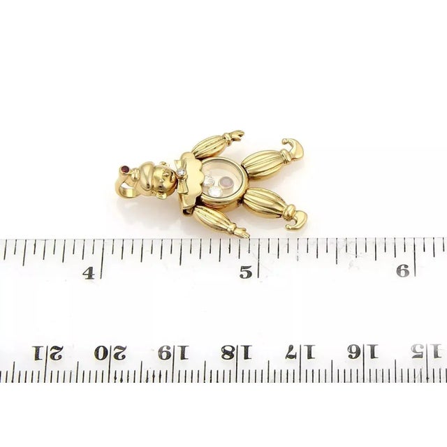 Late 20th Century Chopard Animated Diamonds & Rubies 18k Yellow Gold Clown Charm Pendant For Sale - Image 5 of 5