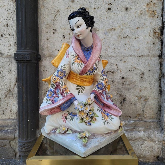 Geisha Ceramic Figure by Domenico Poloniato, Italy, 1960s For Sale - Image 6 of 18