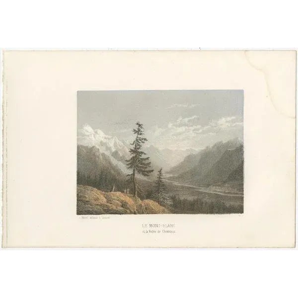 Morel, Illustrations of Switzerland, Mont Blanc, 1850s, Prints, Set of 5 For Sale - Image 6 of 7
