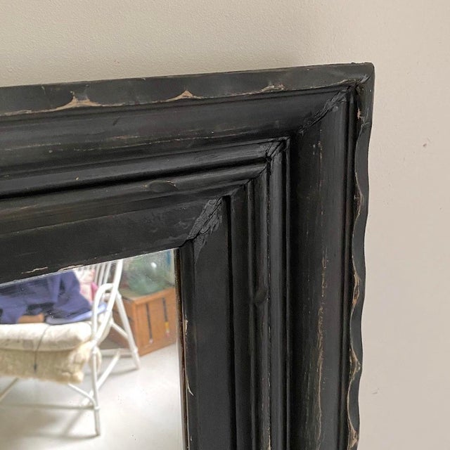 Mirror in Matte Black Wood, 1950s For Sale - Image 14 of 17