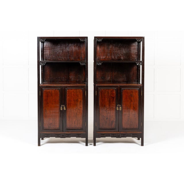 Wood 19th Century Chinese Cabinets, Set of 2 For Sale - Image 7 of 11