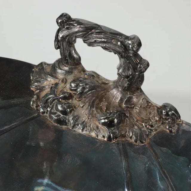 French Country 1930s Wall Mounted Silverplate Planters Wall Pockets - A Pair Fabricated From Meat Domes or Food Cloche Covers For Sale - Image 3 of 6