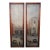 2 Theodore Alexander European Plaza Cityscape Paintings on Panel Framed 74" For Sale