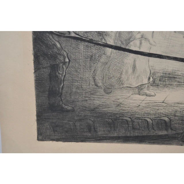 Black 1904 Vintage "Chinese Foundry Workers" Fine Art Etching For Sale - Image 8 of 9