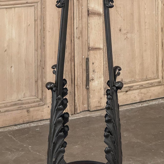 Antique Wrought Iron Two-Tiered Pedestal For Sale - Image 11 of 12