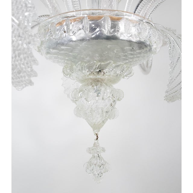 Mid 20th Century Baroque Style Cristallo Murano Five Arm Chandelier For Sale - Image 11 of 13