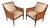 Set of Two (2) Rare Mid-Century Modern Caned Lounge Chairs in Walnut Attributed to Kipp Stewart for Directional, Usa, C. 1950s For Sale