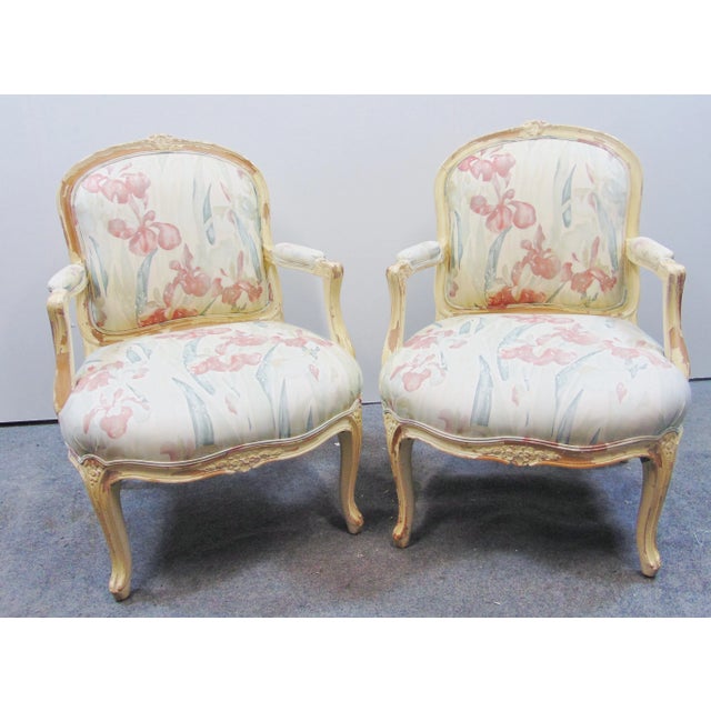 Louis XV Style Upholstered Armchairs - a Pair For Sale - Image 11 of 11