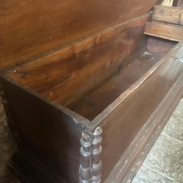 Brown 1850 Louis Philippe Walnut Wood Traditional Sicilian Blanket Chest For Sale - Image 8 of 11