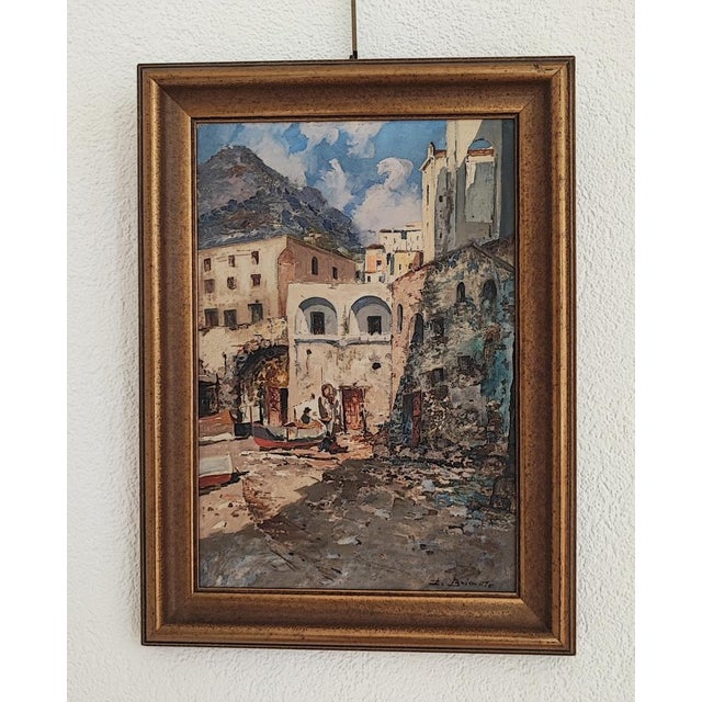 Ezelino Briante, Vicolo Di Capri, Oil on Canvas, 1960s, Framed For Sale - Image 11 of 11