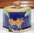 19th Century French Painted Ceramic Barbotine Sugar Bowl With Lid and Cow Decor For Sale - Image 4 of 9