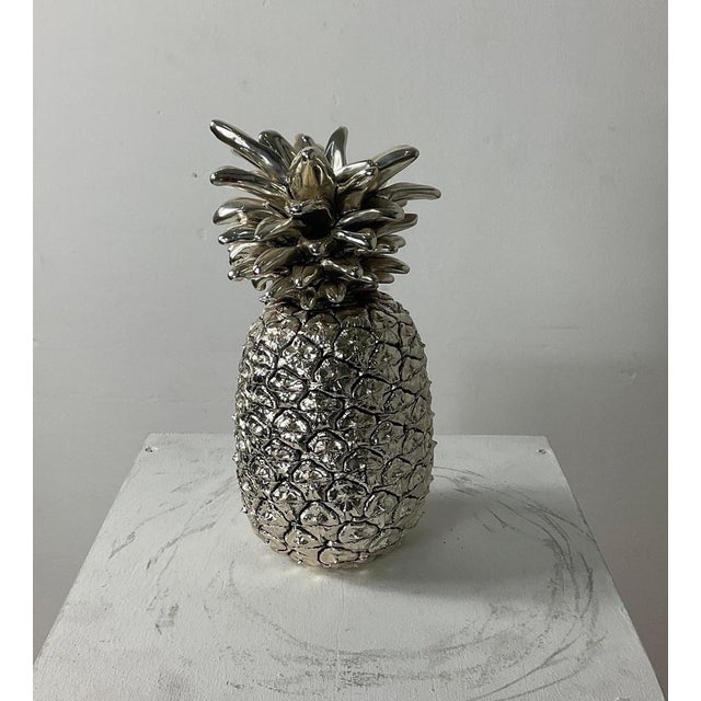 1970s Large Italian Silver Laminated Pineapple, 1970s For Sale - Image 5 of 14