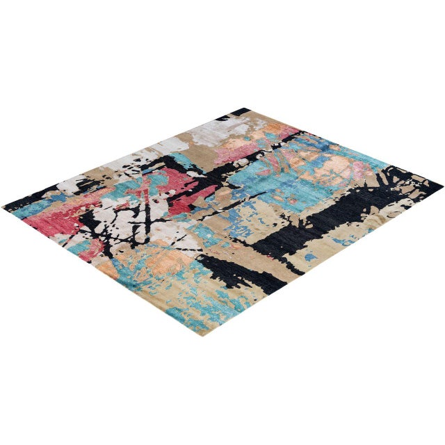Brown Modern, One-of-a-Kind Hand-Knotted Area Rug - Brown, 8' 0" x 9' 10" For Sale - Image 8 of 8