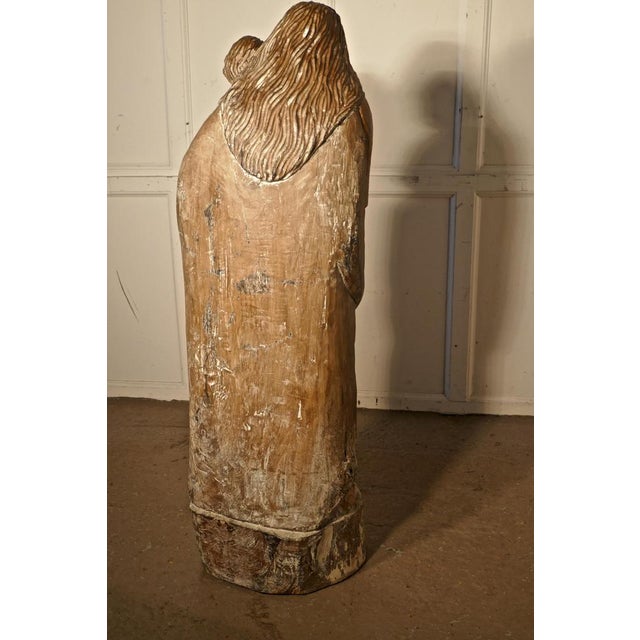 18th Century French Carved Statue of Madonna and Child, 1770 For Sale - Image 4 of 10