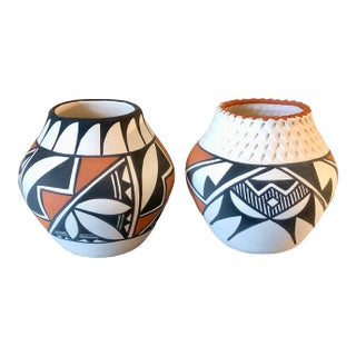 Pauline Abeita Acoma Pottery Vases- a Pair For Sale