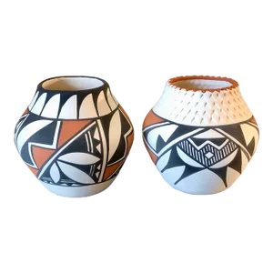 Pauline Abeita Acoma Pottery Vases- a Pair