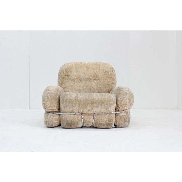 Beige Vintage Okay Armchair by Adriano Piazzesi, Italy, 1970s For Sale - Image 8 of 10