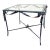 Vintage French Neoclassical Wrought Iron & Glass Center Table in the Manner of Maison Jansen For Sale