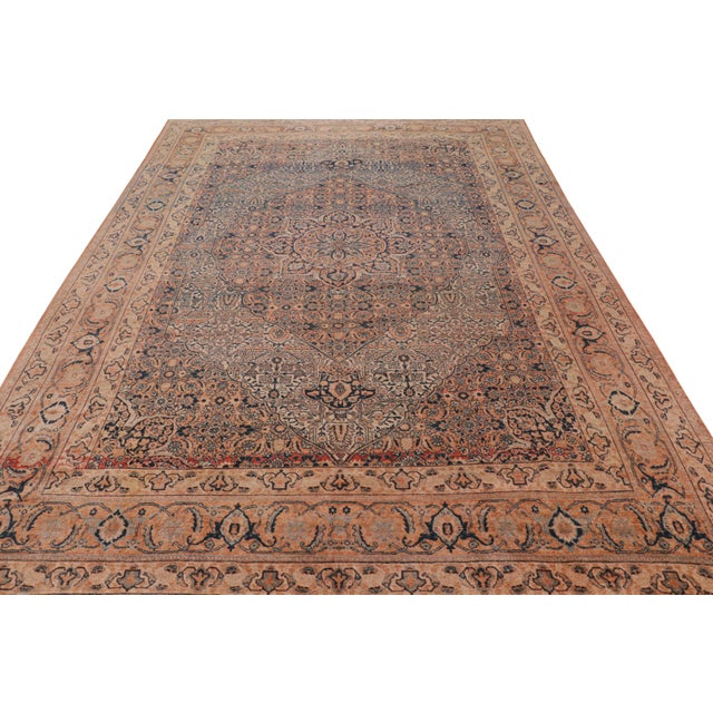Late 18th Century Antique Tabriz Persian Rug With Salmon Tone Medallion and Florals | Rug & Kilim For Sale - Image 5 of 8