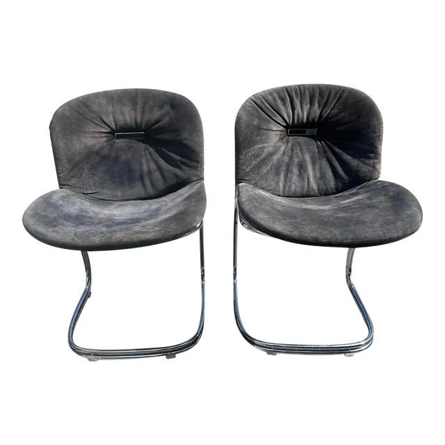 Italian Suede Sabrina Dining Chairs by Rima Rinaldi For Sale