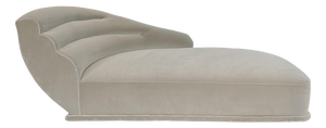 Hollywood Regency Style Taupe Velvet Chaise Longue attributed to Promemoria, Italy, 2000s