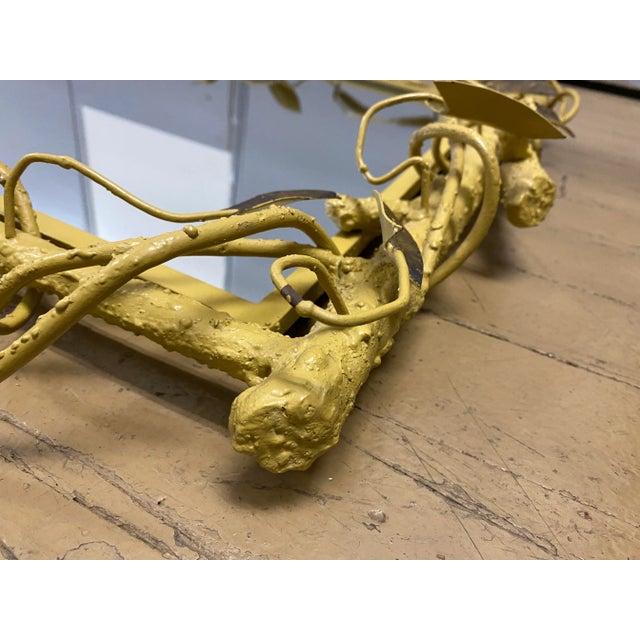 Mid-Century Italian Iron Tole Console and Mirror Set - 2 Pieces For Sale - Image 11 of 13