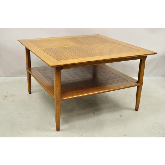 Mid 20th Century Vintage Tomlinson Sophisticate Square Walnut Mid Century Modern Lamp Side Table For Sale - Image 11 of 11