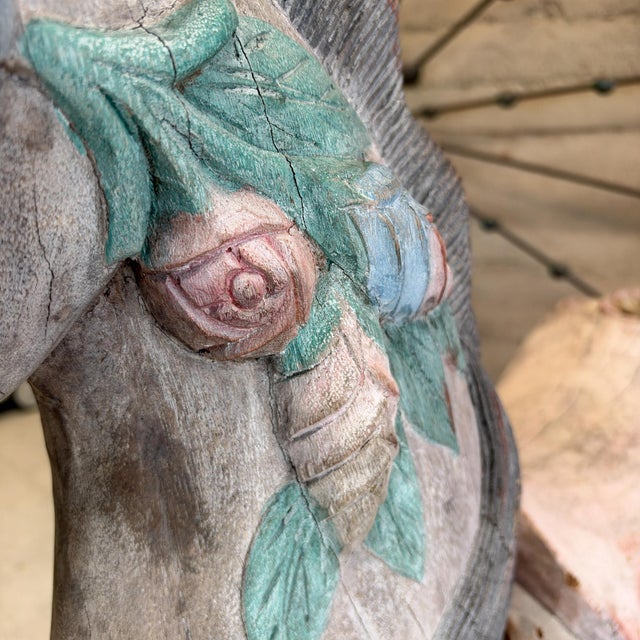 Continental Decorative Carousel Horse Hand Carved Circa 1900 55" Tall For Sale In San Diego - Image 6 of 17