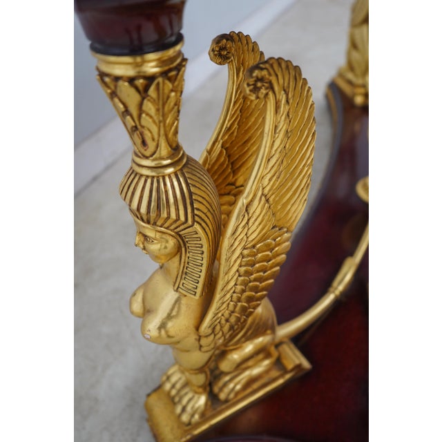 French Empire Full Winged Sphinx Marble Top Console For Sale - Image 10 of 12