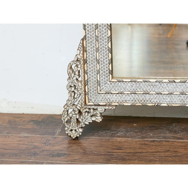Moroccan Mirror with Bone and Mother-of-Pearl Inlay, circa 1900 For Sale - Image 9 of 12