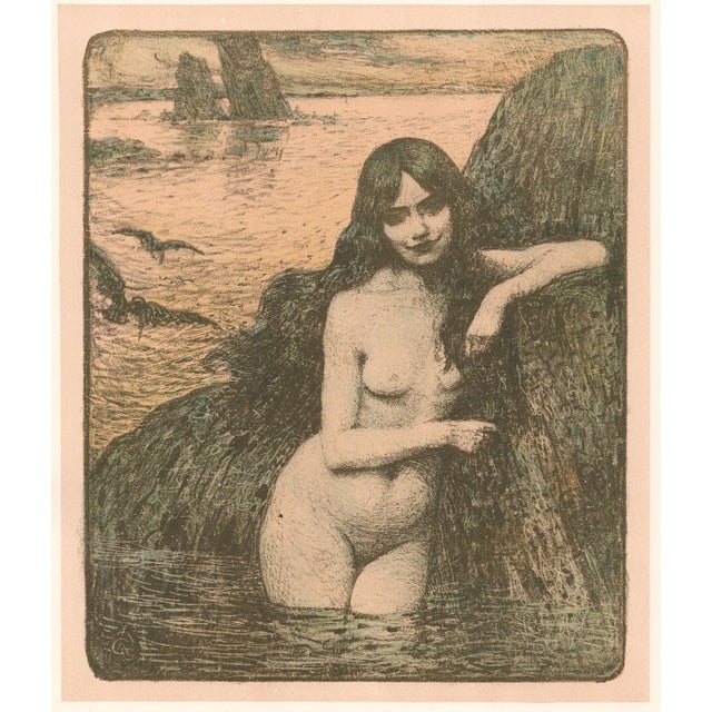 Charles Guérin (1875 - 1939) Sirène (Mermaid) Original Lithograph from the glorious portfolio "L'Estampe Moderne", issue...