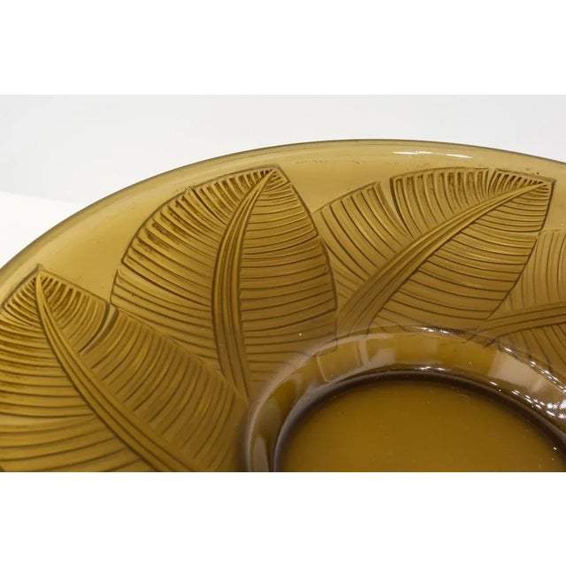 Large Vintage Glass Leaf Dish For Sale - Image 3 of 6