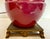 Vintage Burgundy Glazed Ceramic Amphora Double Handle Table Lamp With Pleated Shade For Sale - Image 4 of 12