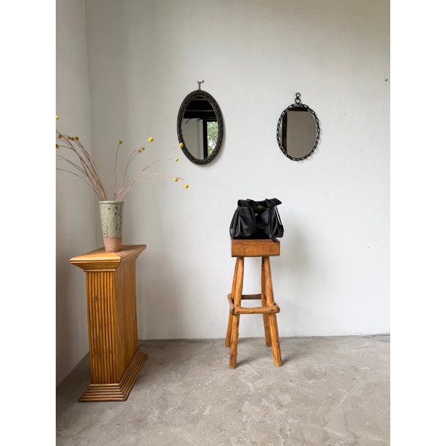 Oval Brutalist Chain Mirror, 1950 For Sale - Image 11 of 18